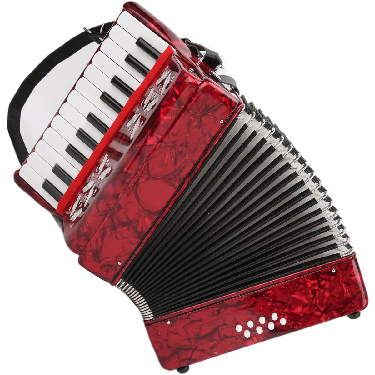 UPQRSG Kids Accordion Musical Instrument, 22 Key Piano Accordion with 8 Bass Straps, Red Exquisite Educational Musical Instrument Toy for Chlidren Girls Students Beginners