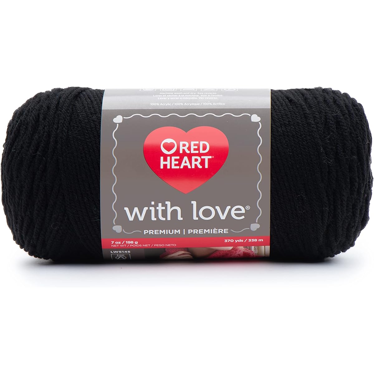 Red Heart with Love Black Yarn - 3 Pack 198g/7oz - Acrylic - 4 Medium (Worst) - 370 Yards - Knitting/Crochet