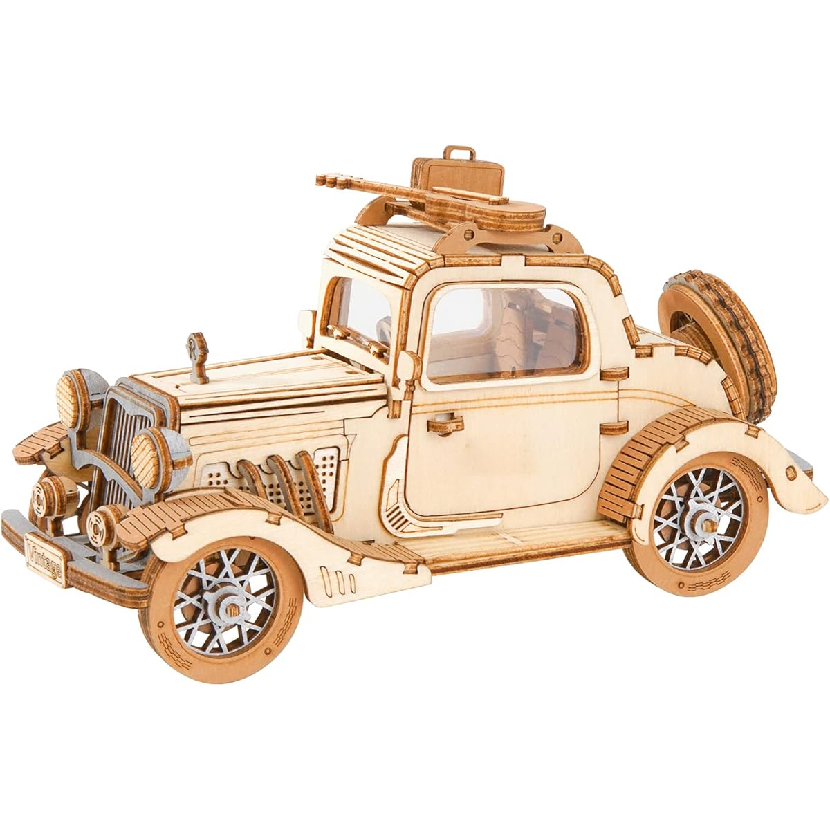 Rowood 3D Puzzle for Adults Model Car Kit DIY Wooden Toy Craft Gift Birthday Christmas for Boys Vintage Car