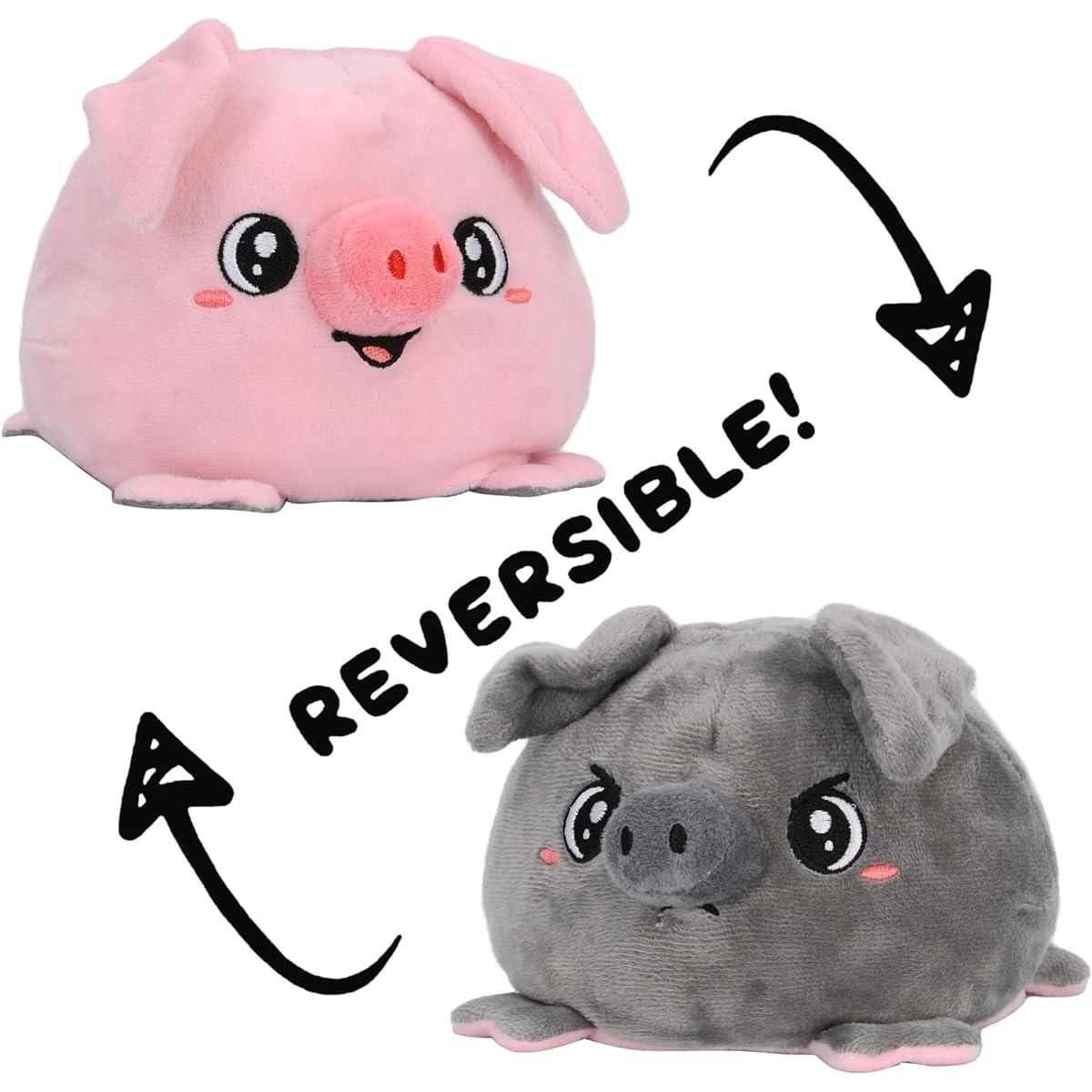 Pig Reversible Octopus Plush Toy Pet Simulator X Cat Plush Toy Totoro Mash Animal Reversible Emotional Plush Toys Unsettling Unicorn Rainbow Plush Toys for Girls Teens Axolotl Turtle Muffy Angry Best Gifts 2023
