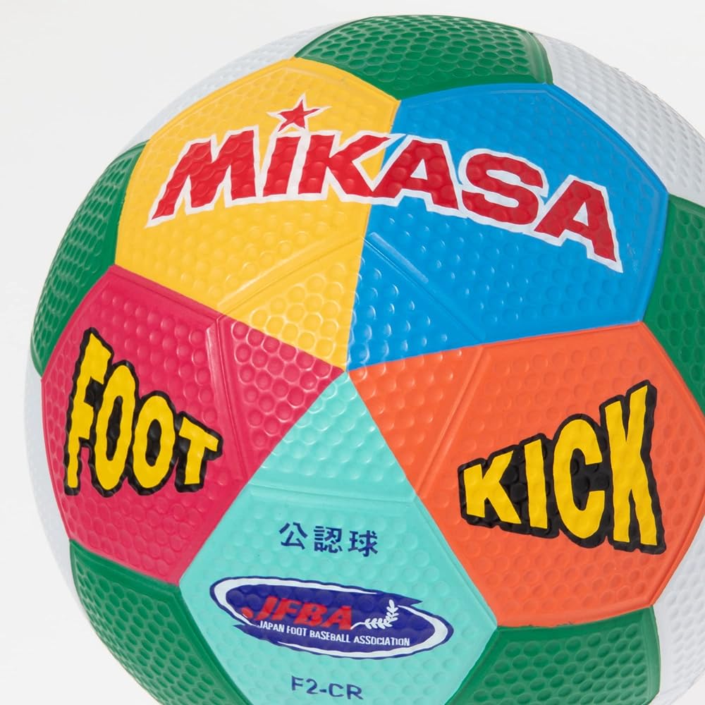 MIKASA Junior Foot Kick Baseball No. 2 Japan Foot Baseball Association Official Ball (For Elementary School Students) Colorful Pasted Ball F2-CR Recommended Internal Pressure 0.4 (kgf/㎠)