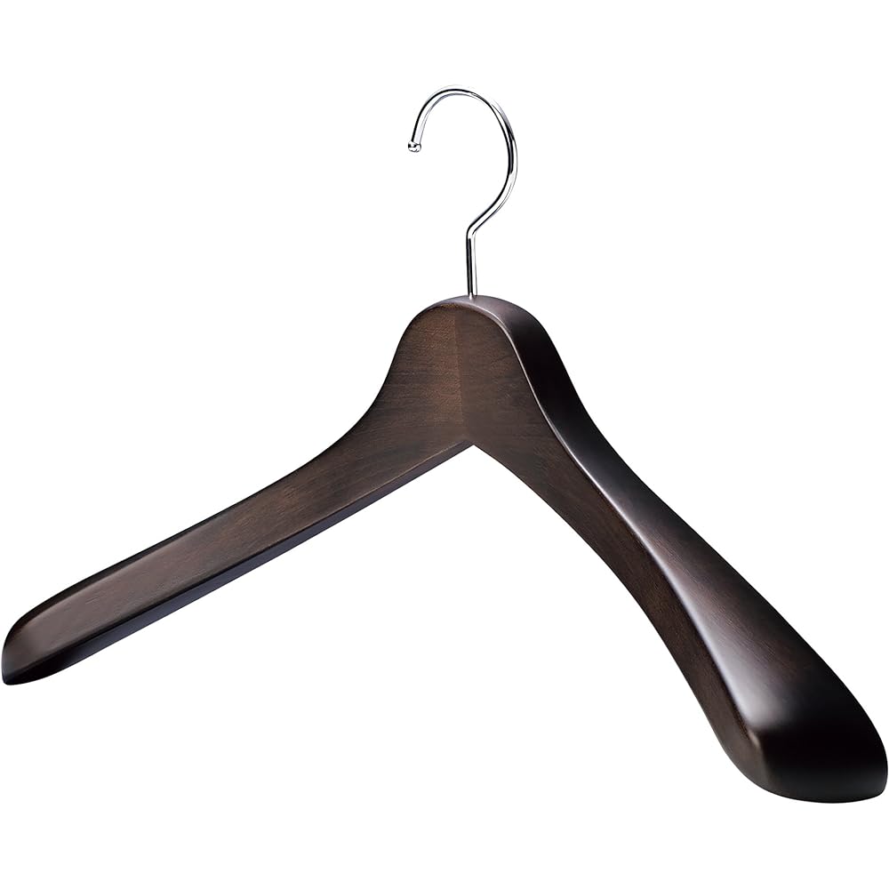 [Nakata Hanger] Made in Japan Wooden Men's Jacket Hanger Set of 5 Smoke Brown SET-01N (430mm)