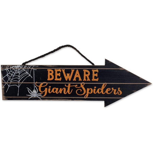 [DII] Spooky Halloween Decorations for Indoor & Front Porch Fall Home & Party Decor Collection Beware the Giant Spider Hanging Sign