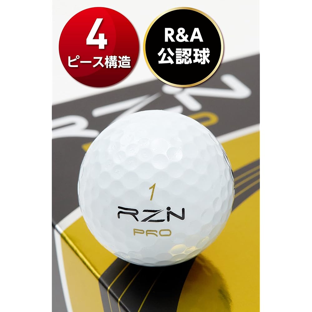 RZN Golf Golf Ball 4 Piece PRO-BOX 1 Dozen (12 Pieces) Resin Golf Japanese Official Distribution Product