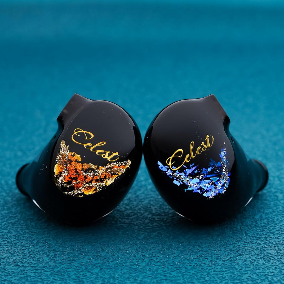 HiFiGo Kinera Celest Plutus Beast 1 BC+1 BA+1 SPD In-Ear Monitor, Bone Conduction Driver IEM In-Ear Earphones with Hand-Painted Faceplate and Rich Smooth Tuning (Blue and Gold, 4.4mm)