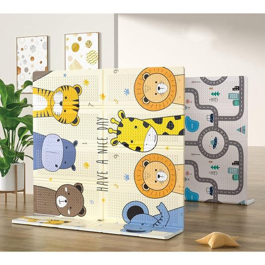 , Cute Animal, Foldable, Children's Game Pad, Double-Sided, Large, Waterproof, Soundproof, Slipproof, Shock Absorbing, Odorless, Non-toxic, Wipeable, Toy Rug, For Parenting, Kindergarten, For Games, Nursery School, Bedroom, Back To School, Children's Day