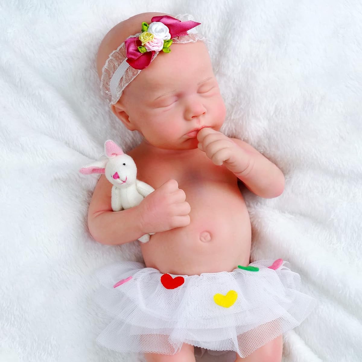 BABESIDE Lifelike Reborn Baby Doll - 13 Inch Silicone Full Body Lifelike Newborn Doll Real Life Baby Doll Girl