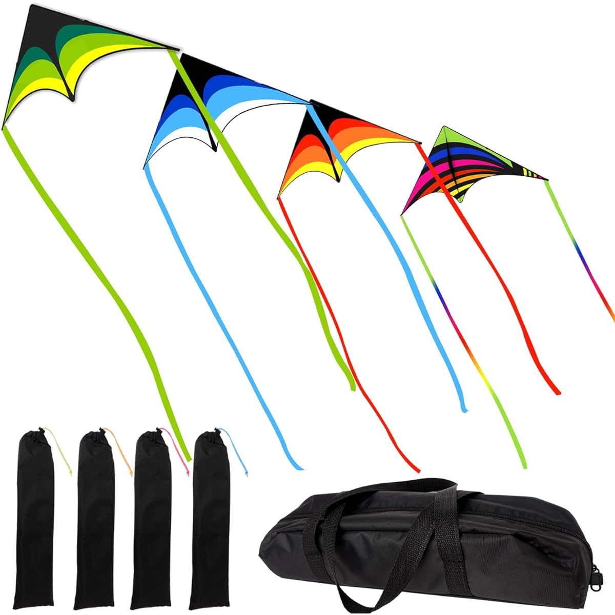 Delta Kites Adult Kites Easy to Fly Kites Best Kites (4 Packs Stackable)