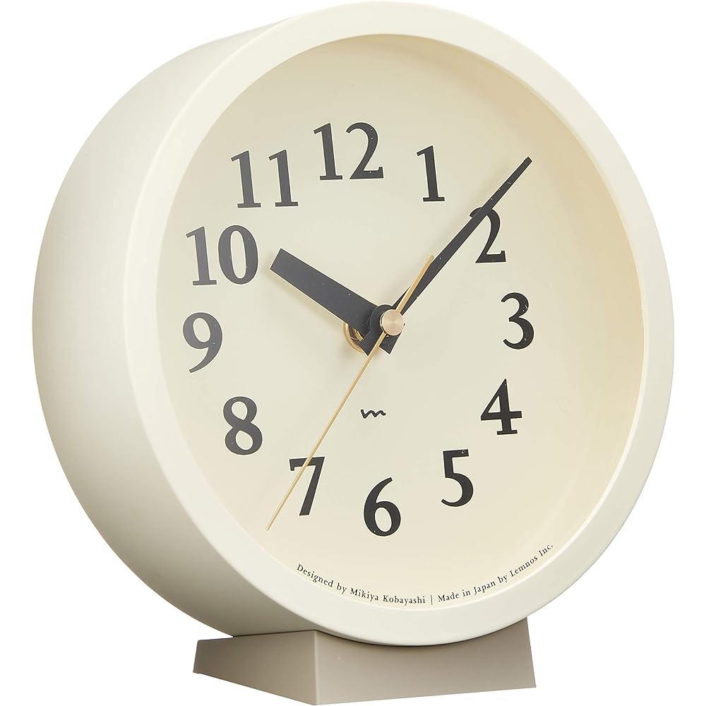 Lemnos Table Clock Radio Clock Ivory M Clock M Clock MK14-04 IV Lemnos