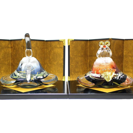 Glass Hina dolls Glass Calico Fuji Hina Handmade Glass Art Hina dolls Hina dolls Hina dolls Dolls for the Girls' Festival Objects Compact