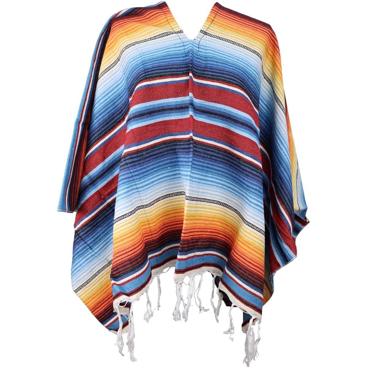 GIFTEXPRESS Mexican Poncho for Adults, Traditional Mexican Serape Poncho for Cinco de Mayo, Mexican Fiesta Theme Party Costume, Adult Mexican Serape Costume, Halloween Costume