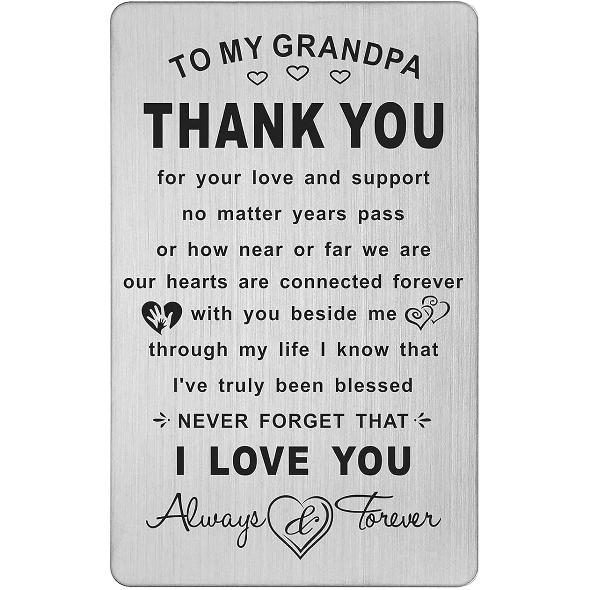 TANWIH Grandpa Gift Wallet Card Granddaughter Grandson Thank You Grandpa Gift Card Grandson Grandfather Birthday Father's Day Present