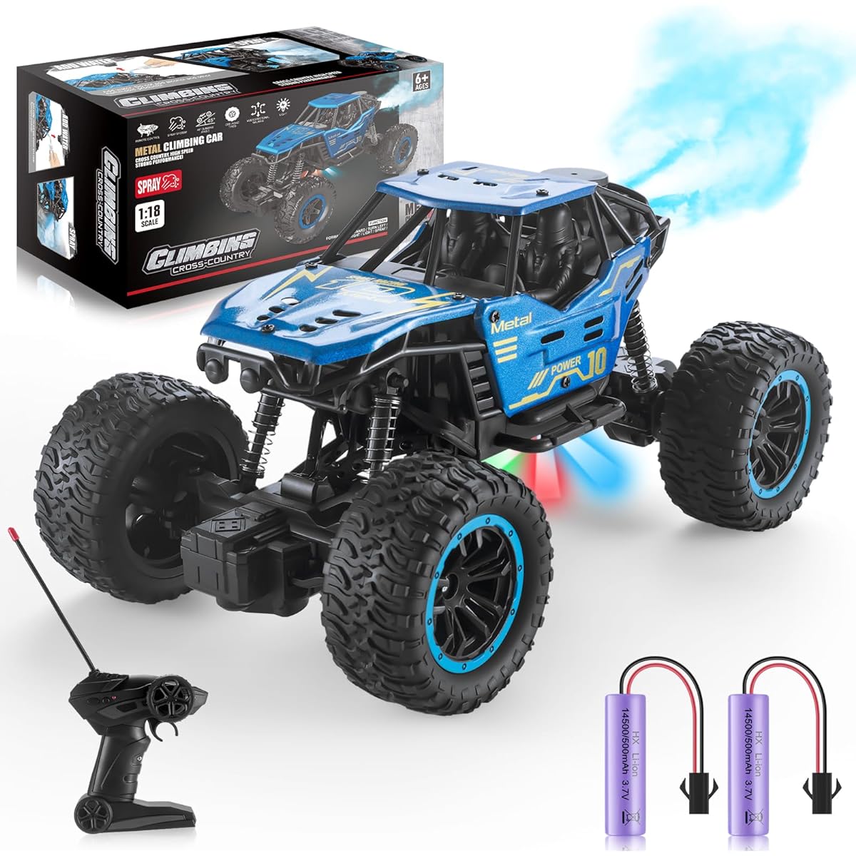 SURDOTE Remote Control Truck All Terrain Radio Controlled Car for 4-7 Years Old 8-12 Years Old Boys with 2.4GHz Remote Control 2 Rechargeable Batteries Monster Truck Off-Road Racing Car for Kids and Adults