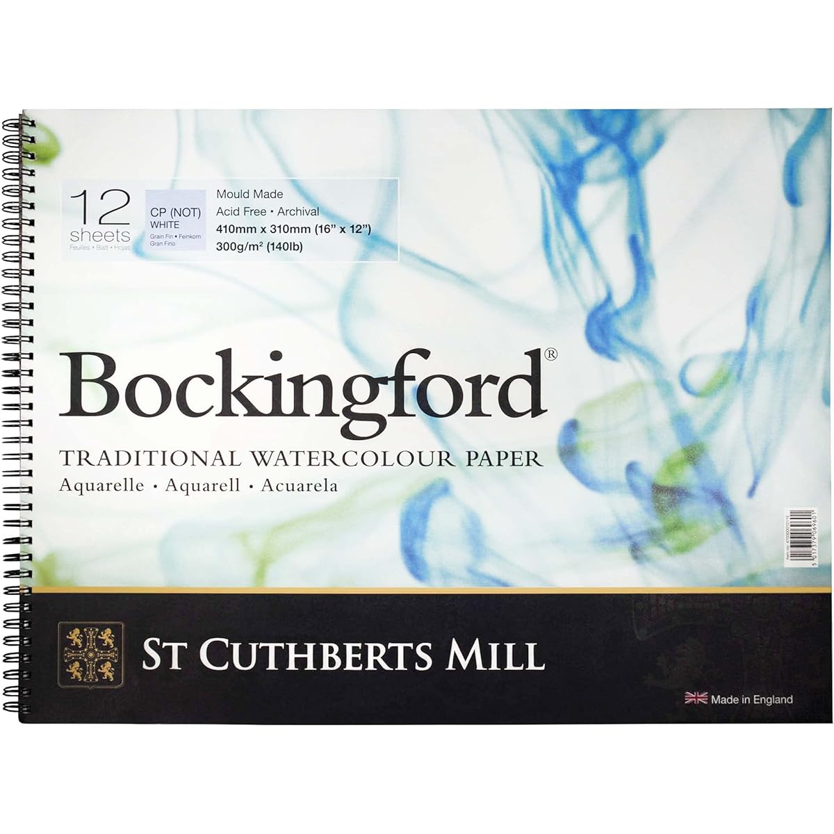 Bockingford 300gsm Spiral Watercolor PAD 16" x 12" (410 x 310mm)