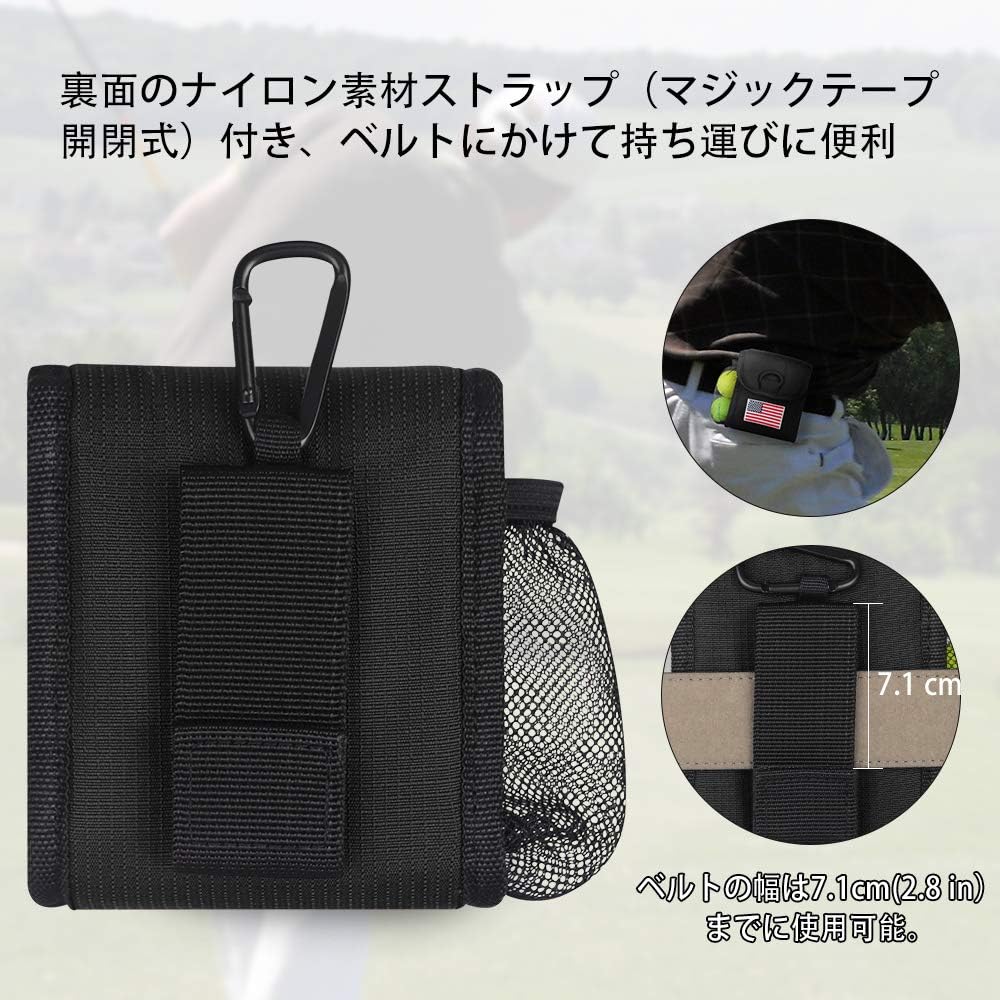 Golf Laser Distance Meter Case, Soft Case, Range Finder Storage Case, Distance Meter Holder, Meter Storage Bag, Ball Storage, Mesh Bag Included, Convenient to Carry, Carabiner Included, Lightweight, Black