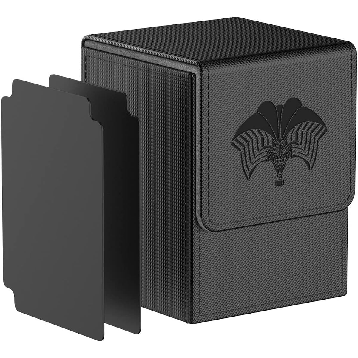 Bheddi Card Deck Box YGO Card Compatible Card Holder Case 1 Holder with 2 Dividers Large Size Fits 110 Cards (Exodia-Black)