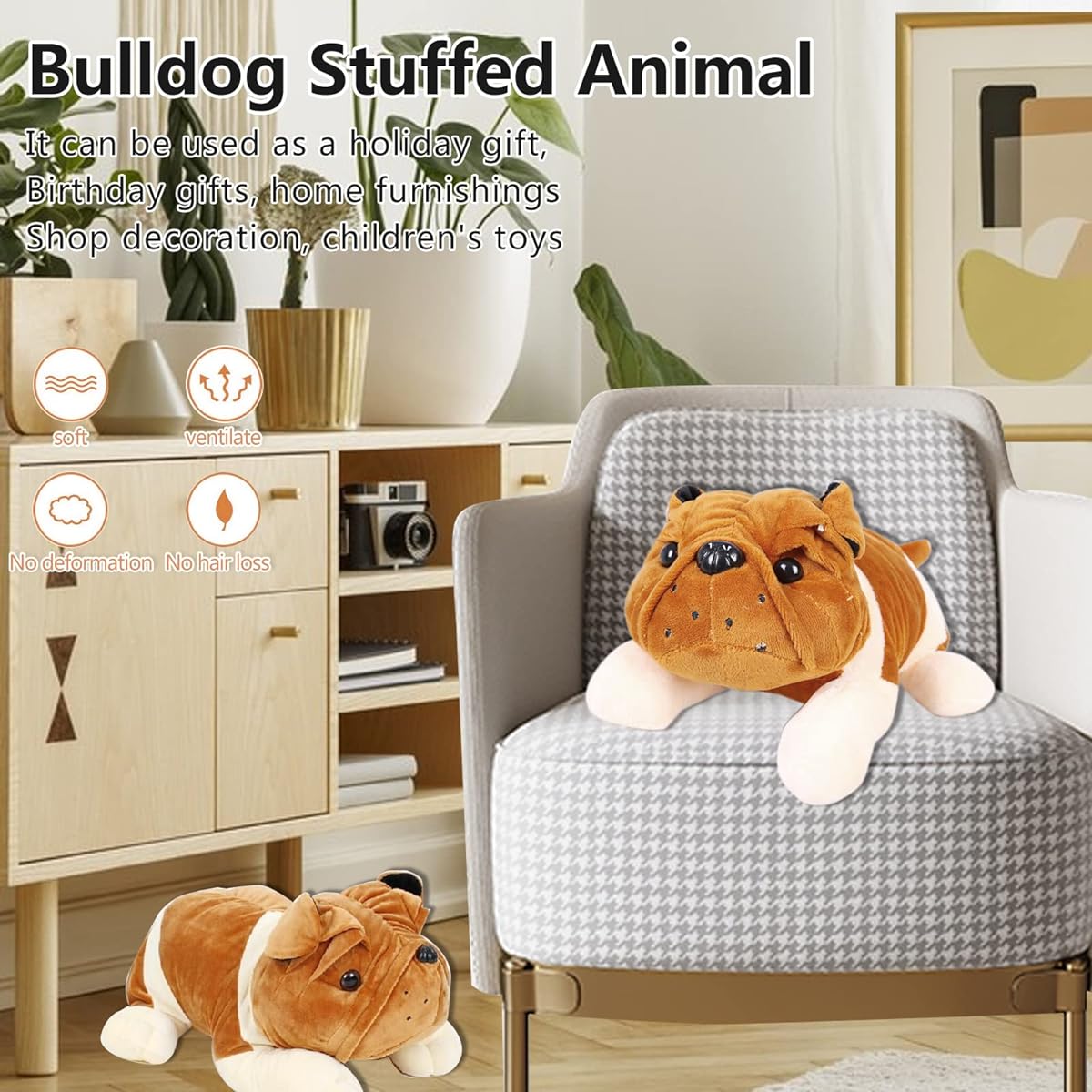 CHELEI2019 14" Bulldog Plush Toy French Bulldog Stuffed Animal Pillow Dog Toy Gift for Kids
