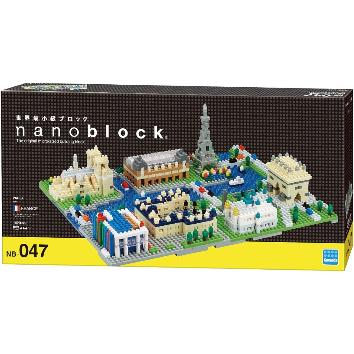 Kawada Nanoblock Paris 1620 Pieces, Ages 12 and Up, Interior, Hobby, NB-047