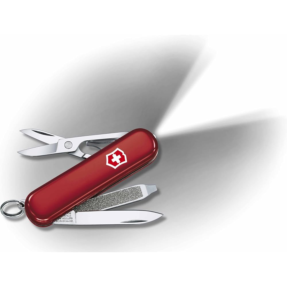 VICTORINOX Swiss Light Swiss Army Knife Multifunctional Knife Outdoor Camping Scissors with Flathead Screwdriver Equipped with Nail File Swiss Made Multi Tool with 7 Functions [Domestic Genuine Product]