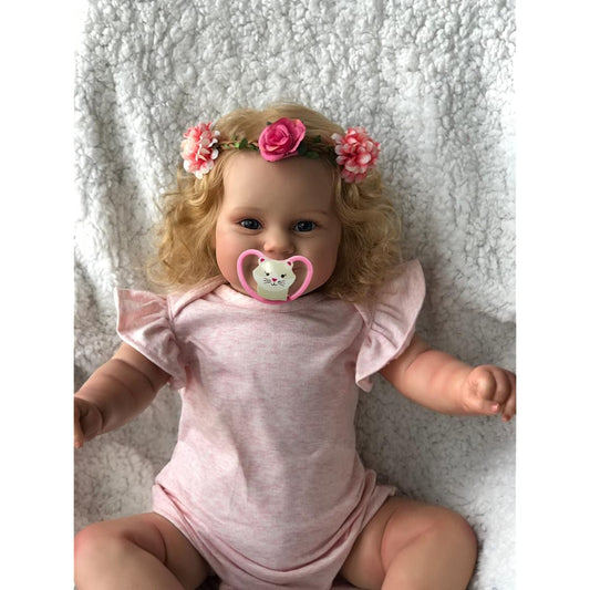 Anano Reborn Baby Doll Maddie Silicone 20 Inch 50cm Cute Real Life Baby Girl Real Weight Newborn Baby Doll Toy Set