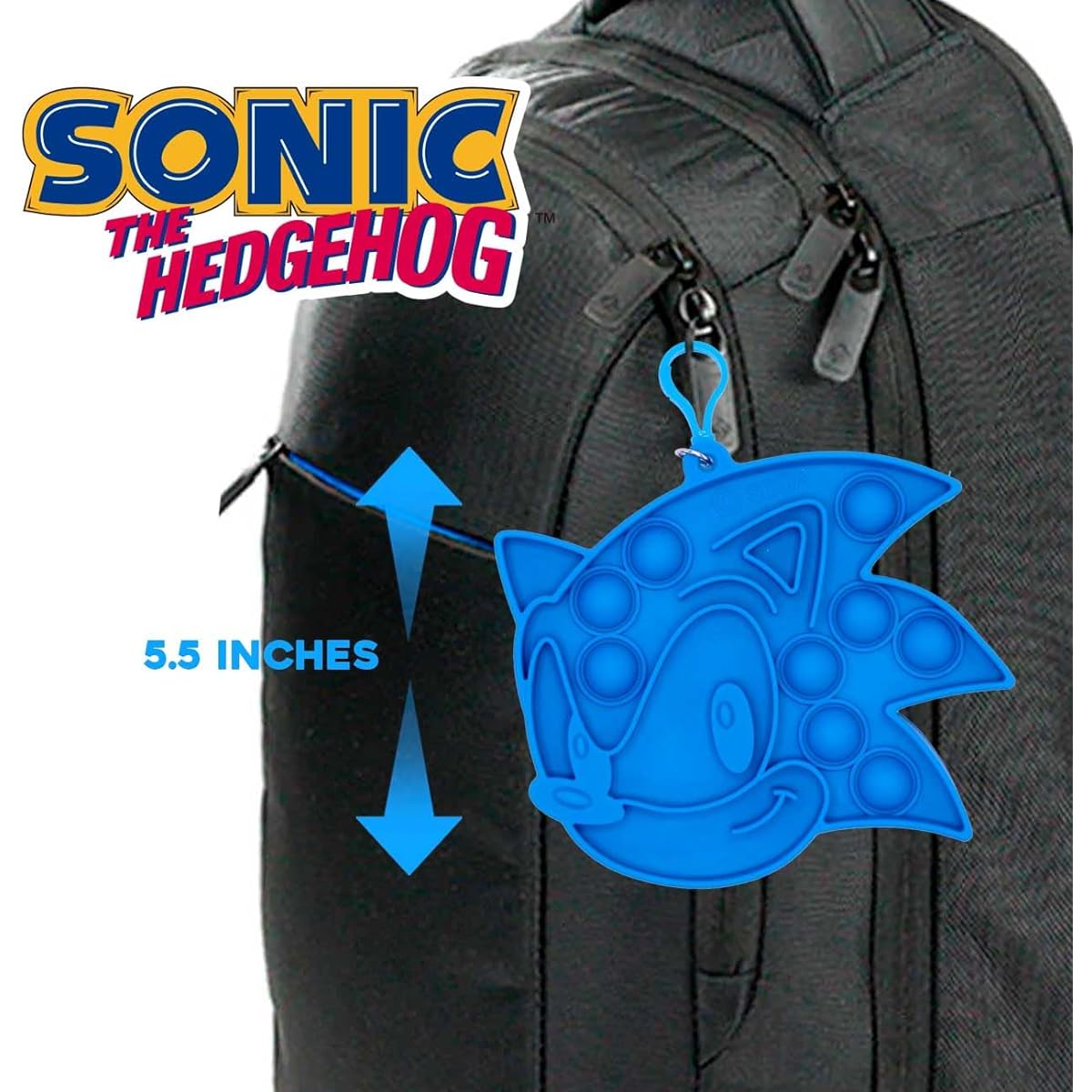 Sonic The Hedgehog Mini Bubblerz Fidget Bubble Popper Backpack Hanger (Tails, Knuckles, Amy Rose)