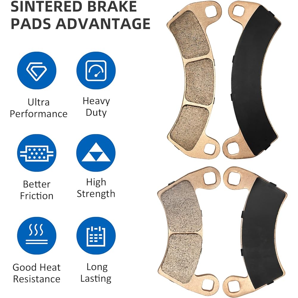 Front & Rear Brake Pads Sintered for Polaris RZR Turbo 2016-2021 RZR PRO XP 2020-2022 OEM# 2206231 2208162 1913469 2205949 2208933