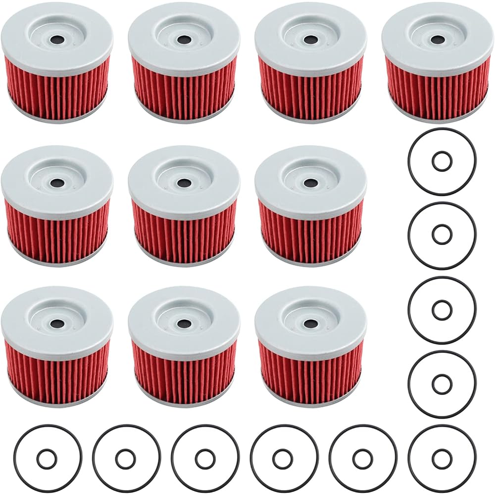 Carbhub 10pcs 400EX Oil Filter For Foreman 500 Rancher Pioneer Rubicon ATC250ES ATC350X TRX250 TRX300 TRX350 TRX400 TRX420 TRX450 TRX500 15412-HM5-A10, 249 44, HF1, HF113, 15412-4MS-A10, 15 410-KYJ-902