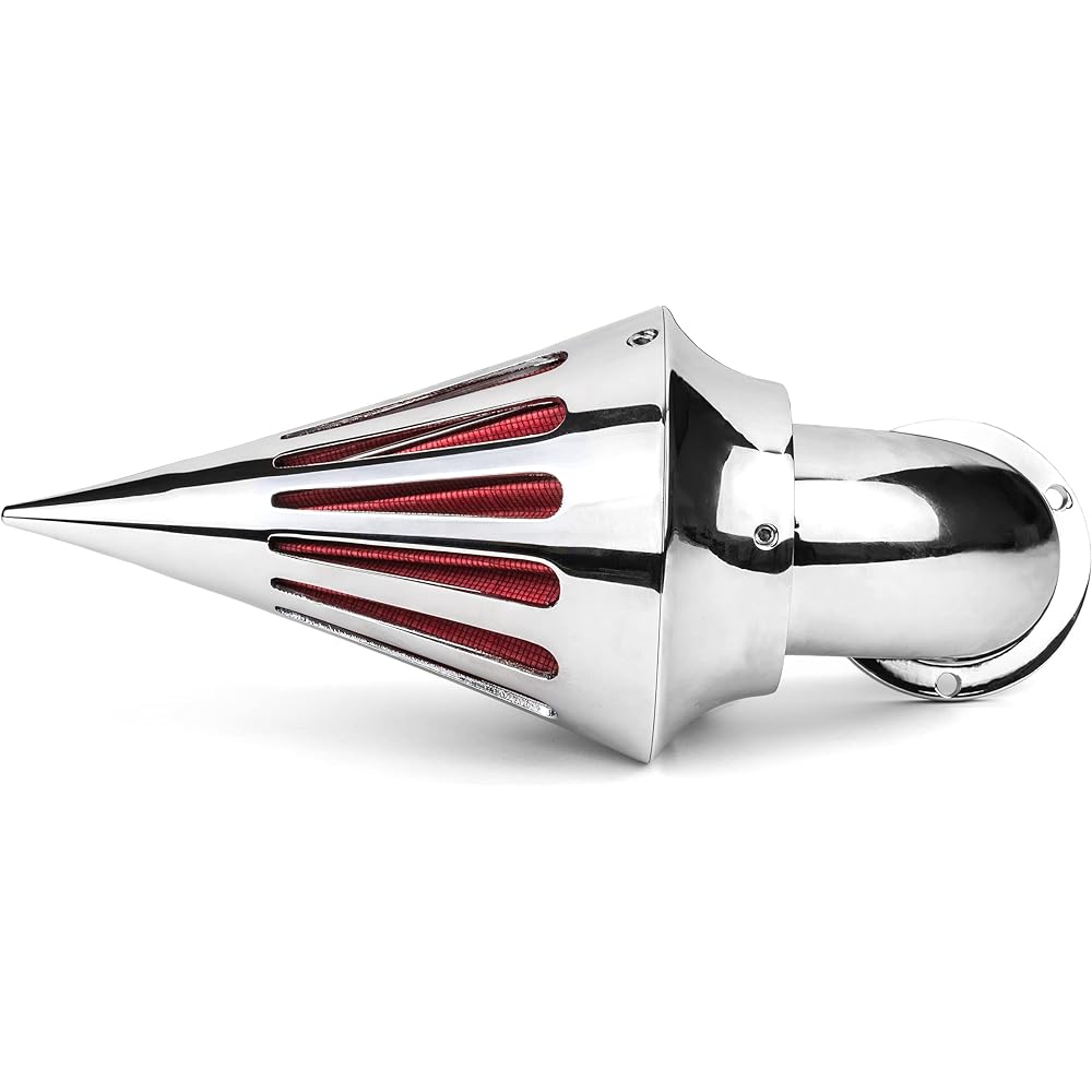 Krator Motorcycle Chrome Spike Air Cleaner Intake Filter Compatible with 2002-2007 Harley Touring Road King Street Glide