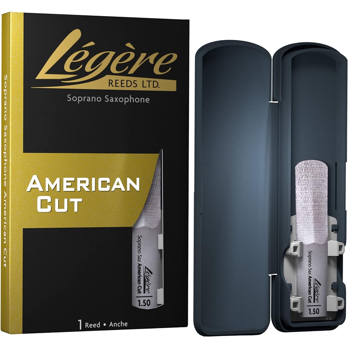 Légère Reeds - Soprano Saxophone Reed, American Cut, Strength 1.50 (SSA1.50) - Premium Synthetic Woodwind Reed