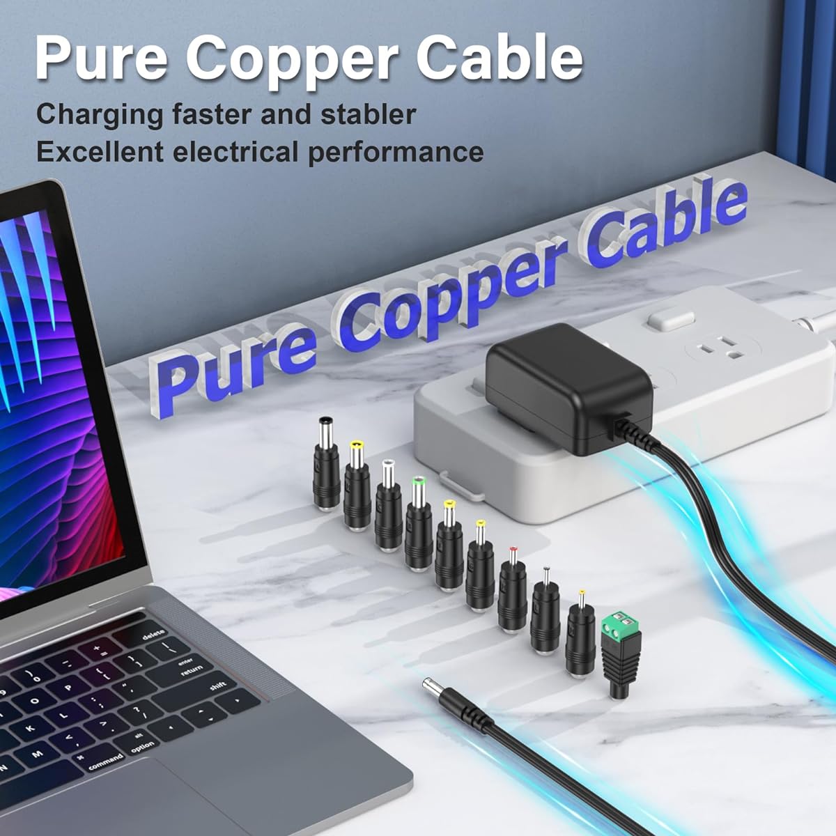 PERFEIDY 36V 1A 0.5A Power Cord 36.0V 1.0A 0.5A Charger AC Adapter 36W Switching Power Supply DC 36V 1000mA 800mA 500mA Adapter Regulated Transformer with 10 Replaceable Jack Plugs ETL Standard Product