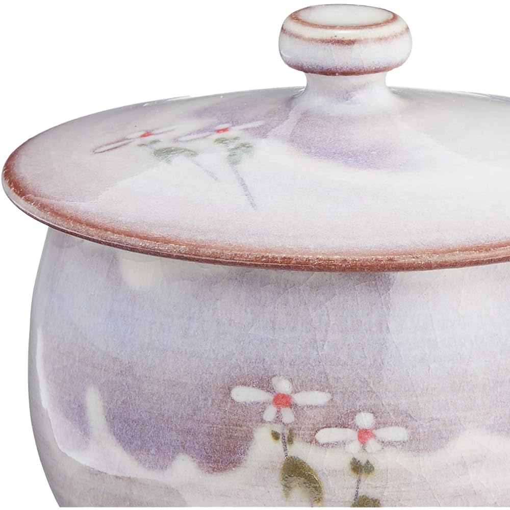 Hattori Tenryu Made by Matsuo Oka, Plum pot with grass lid, Ouka-2 3541-061 Diameter approx. 8.5cm, Height approx. 9cm