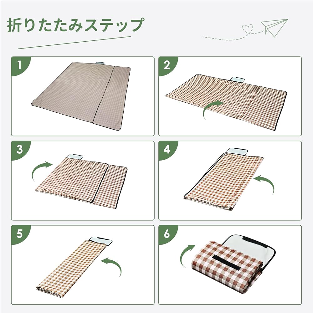 KR KITCHENRAKU Leisure Sheet, Thick, Large Picnic Sheet, Compact, Lightweight, Waterproof, Plaid Pattern, Foldable, Popular Dishes, Moisture-proof Sheet, Waterproof Sheet, Outdoor, Lightweight, For Excursions, Sports Festivals, Cherry Blossom Viewing, Be