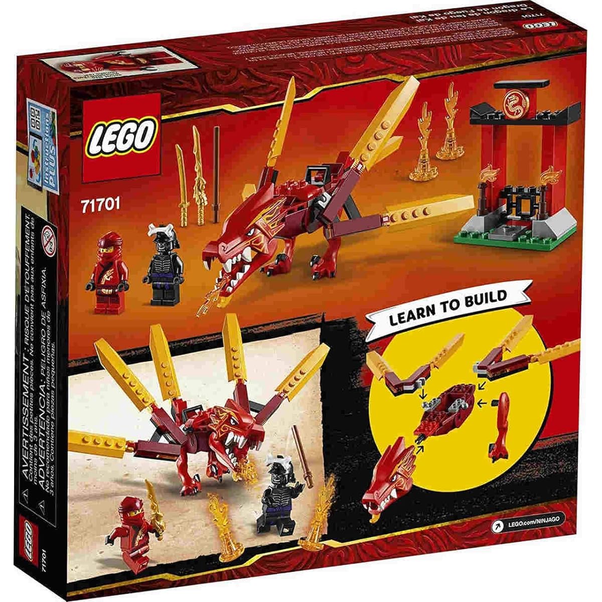 LEGO NINJAGO Legacy Kai’s Fire Dragon 71701 Dragon Toy Figure Building Kit, New 2020 (81 Pieces)