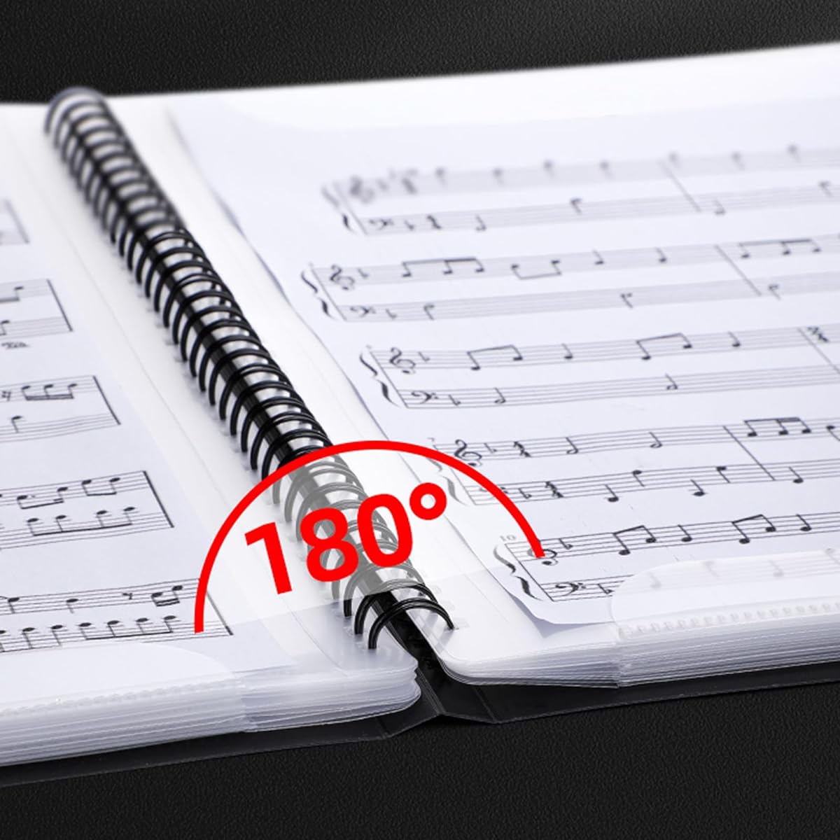 Sheet Music Folder for Sheet Music 30 Sleeves 60 Pages Blank Spiral Music Binder Sheet Music and Document Organizer 8.5x11 Inch Band Sheet Music Holder (Black)