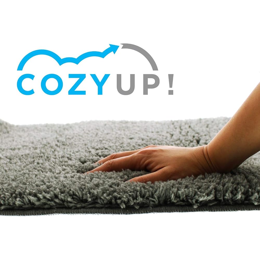 Hashizume Shoten Bathroom Foot Wiping Mat, Gray, Approx. 70cm x 100cm Cozy Up Bath Mat