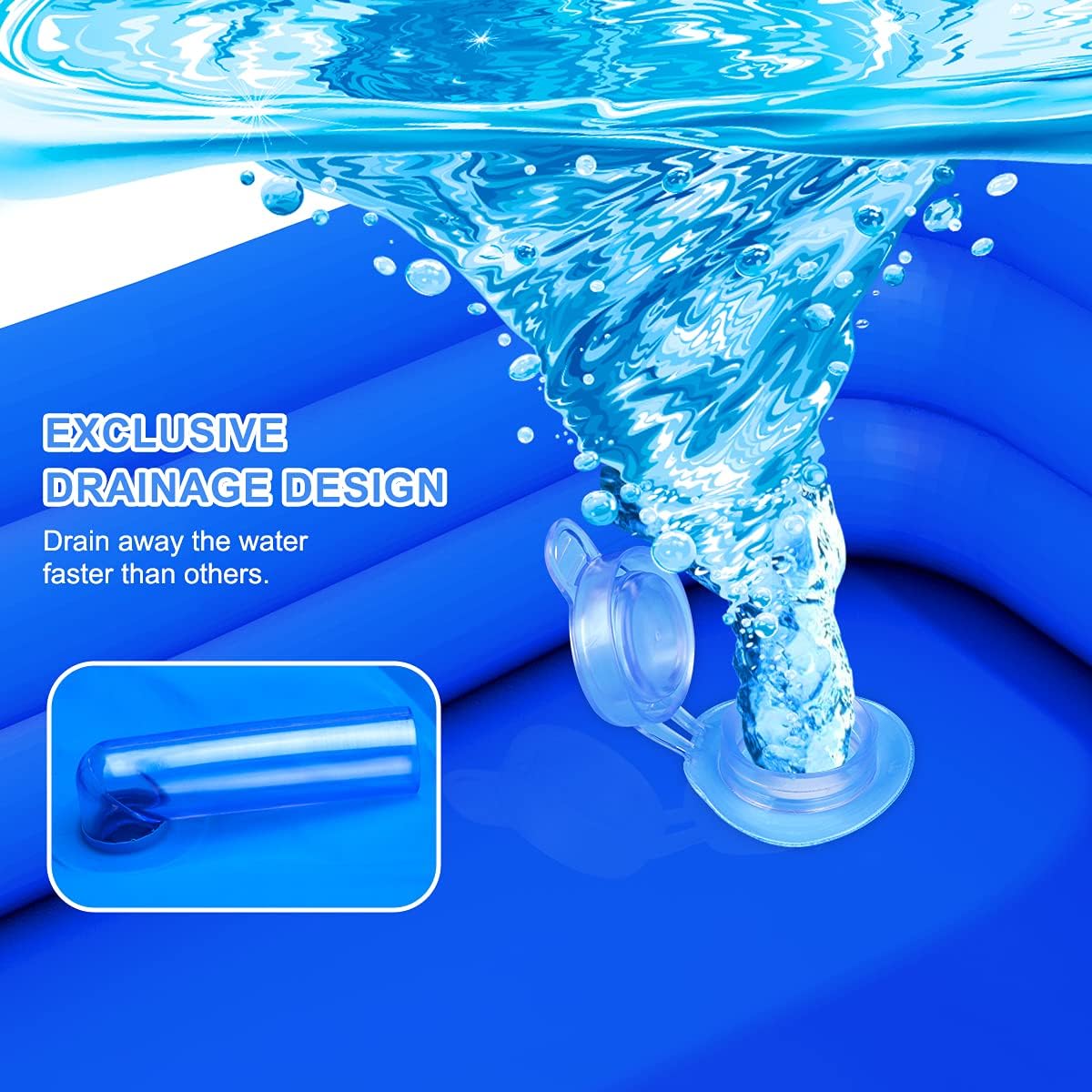 Taiker Inflatable Swimming Pool, Kids Pool, Family Lounge Pool, Large Family Swimming Pool for Kids/Adults/Baby/Toddlers/Outdoor/Garden/Backyard (120" x 72" x 20")