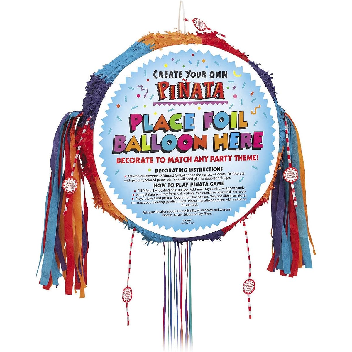 Blank DIY Pinata, Pull String