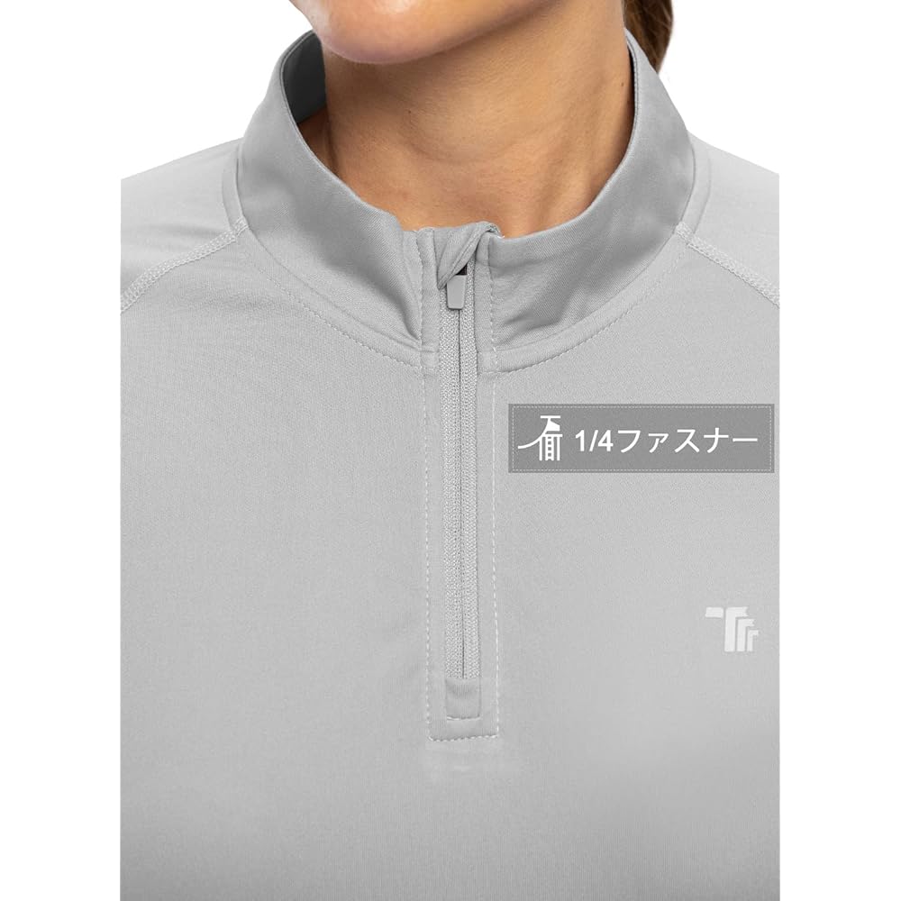 [YSENTO] Women's Sports Shirt, Long Sleeve, 1/4 Zip Up, Golf Wear, Running Wear, Absorbent, Quick Drying, UV Protection, Mountain Climbing, Trekking Wear, Long T-Shirt, All Seasons, 13 Colors