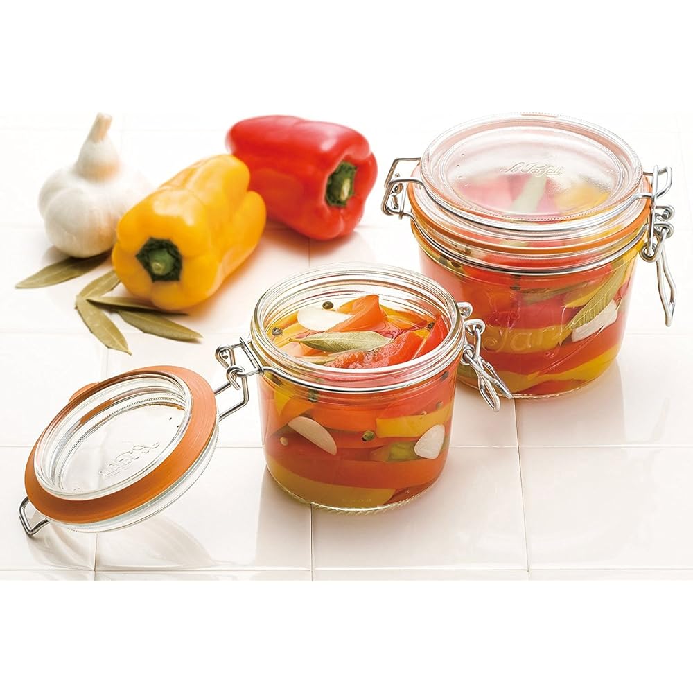 ADERIA Le Parfait Sealed Storage Container, 350ml, Set of 6, Made in France, Storage Container, Glass, Canister, Airtight Container, Contains Seasoning, Jar, Sealed, Coffee Beans H7563