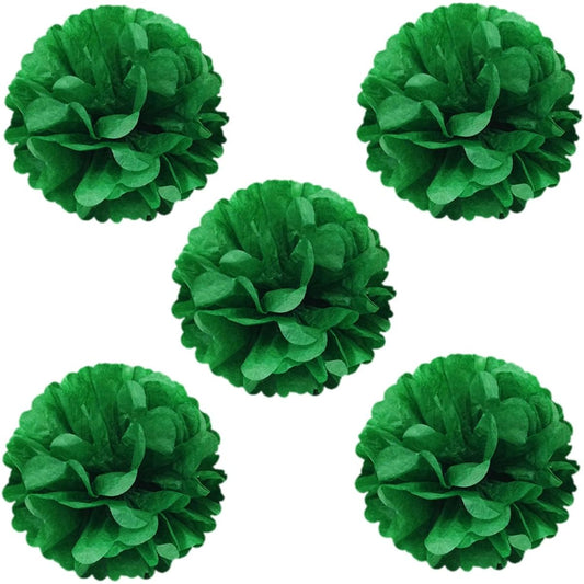 (Kelly Green) - Wrapables Tissue Pom Poms Party Decorations for Weddings, Birthday Parties, Baby Showers and Nursery Decor, Kelly Green, 20cm, Set of 5