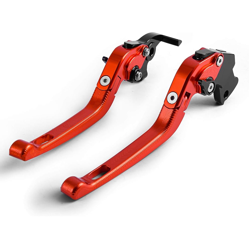 Brake Clutch Lever, Handlebar Brake Clutch Lever Left and Right Set with Hand Guard Lever Guard Fits 390Duke/ RC390/200Duke/ RC200/125Duke/ RC125/390Adventure Orange