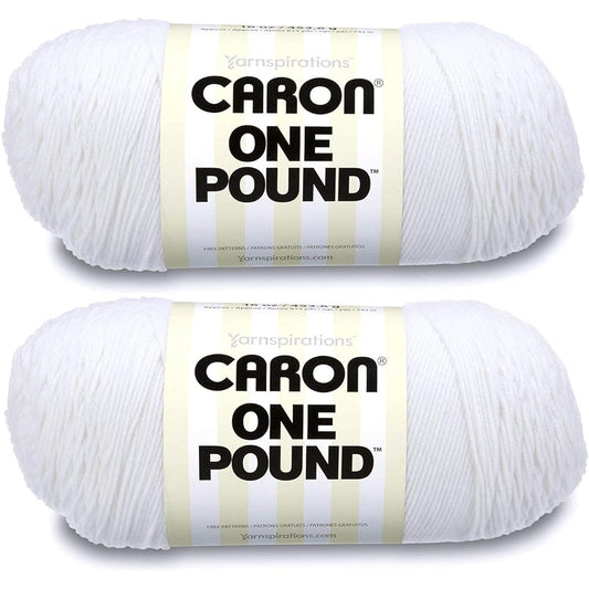 Caron 1lb Thread 10501 Gauge #4 Medium White 2 Pack