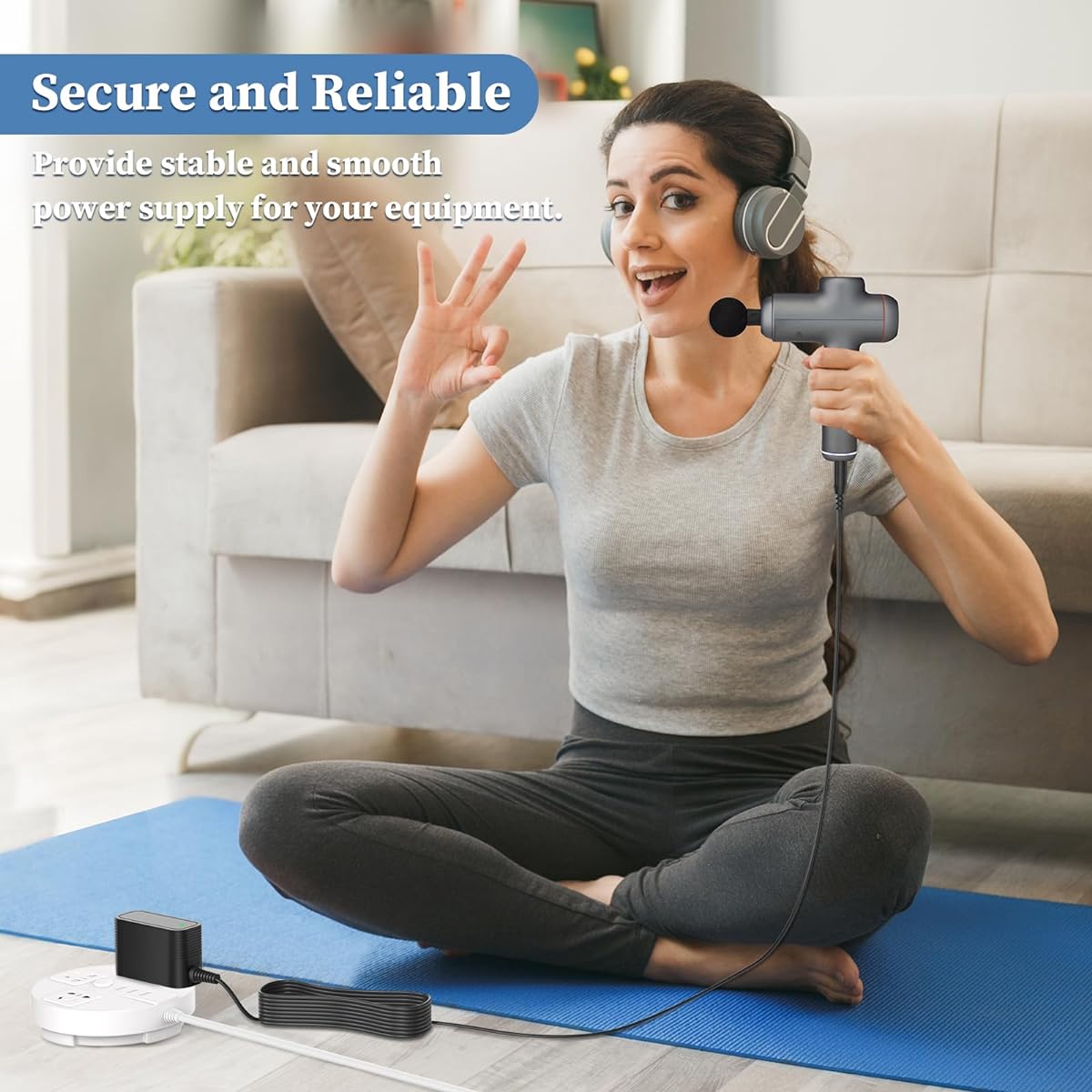 27V Charger Sharp Image Massage Gun Power Cord for Sharp Image 2437599 1011666 1013002 1012667 1013983 1013985 Power Percussion Deep Tissue Cordless Massage Gun Power Adapter Supply