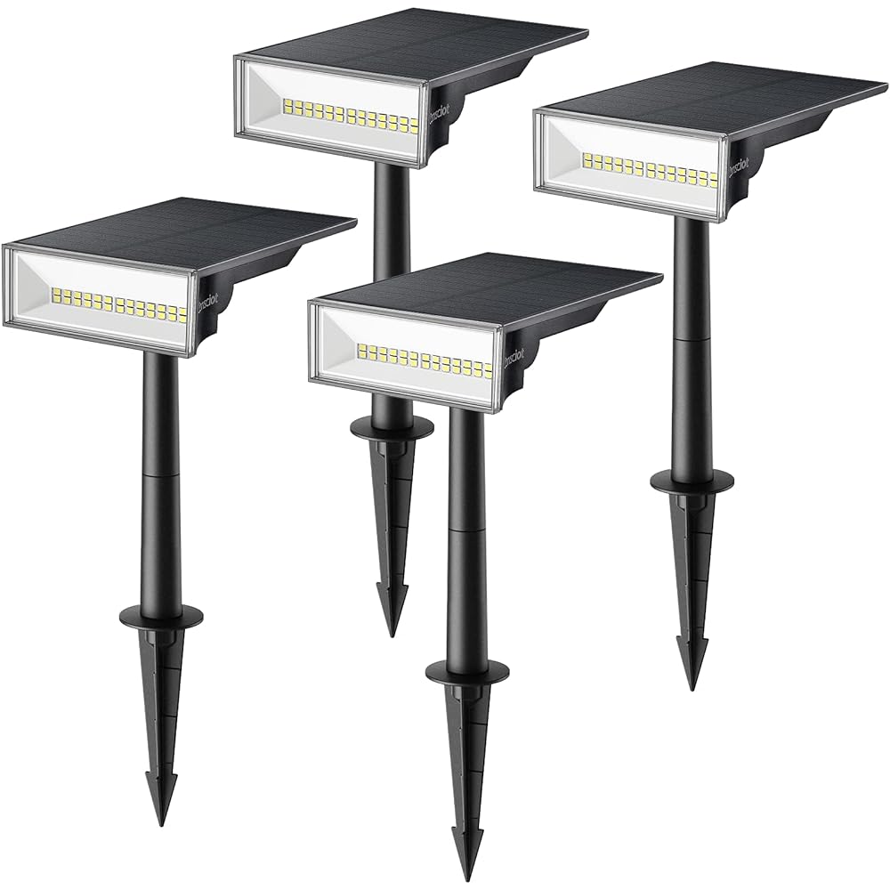 Linkind Solar Light Outdoor Hikari Novation Wooden Light Waterproof Outdoor Garden Light Brilliant Light (4 Pieces, Light Bulb Color)