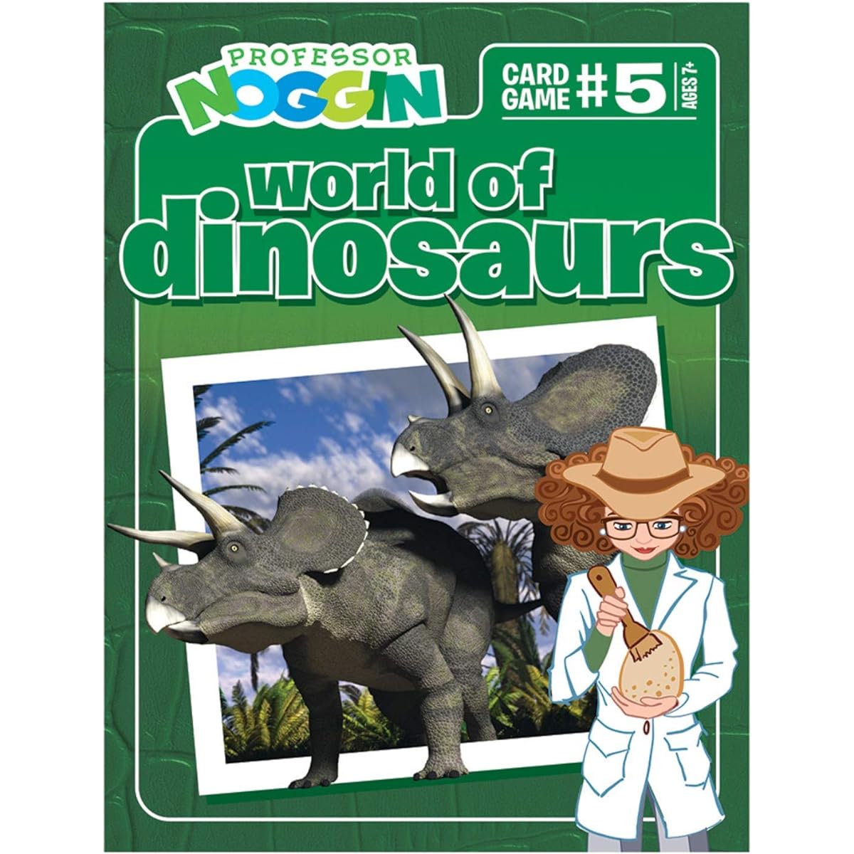 Outset Media Professor Noggin's World of Dinosaurs Trivia Card Game - Educational trivia-based card game for kids - Trivia True/False Multiple Choice - Ages 7+ - Includes 30 Trivia Cards