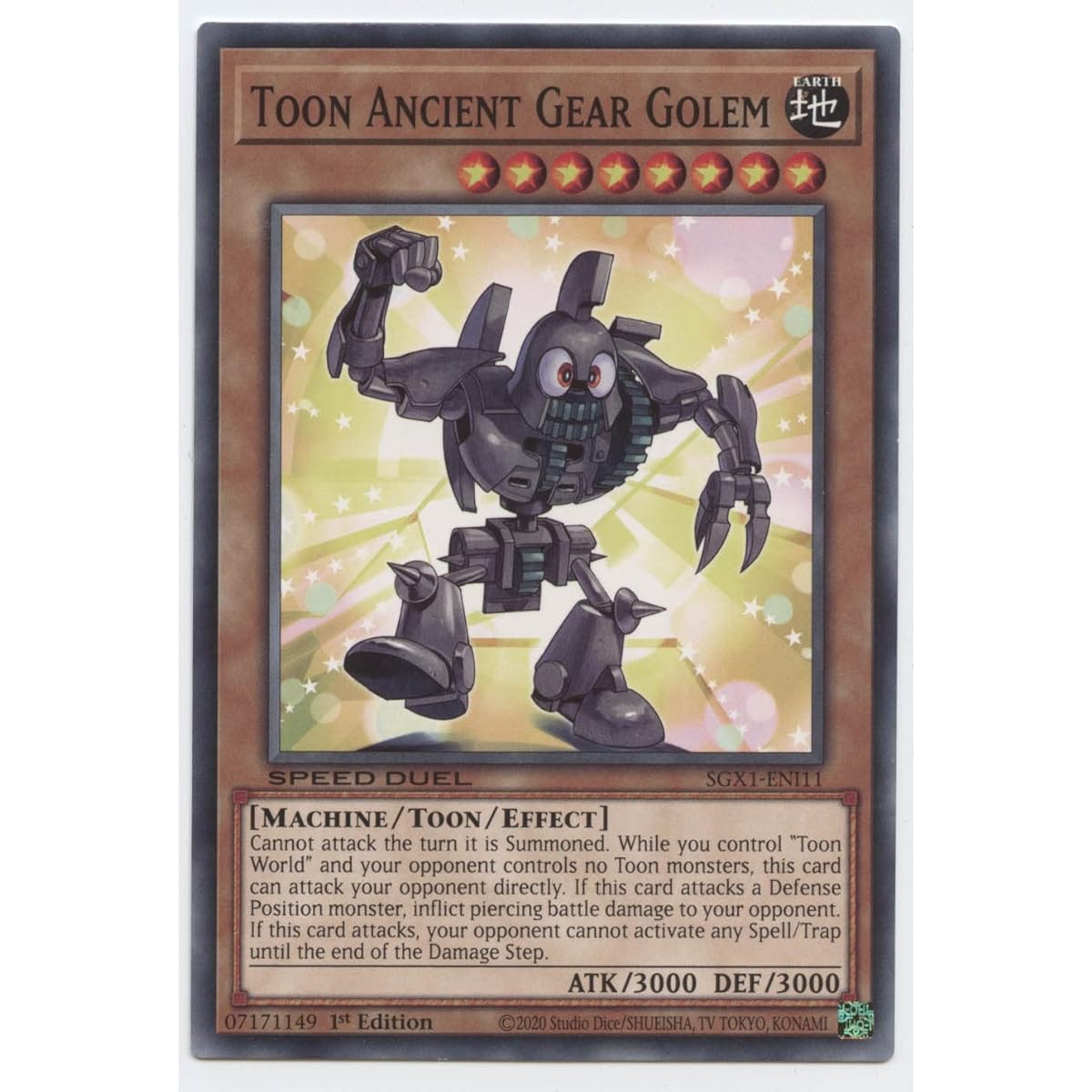 Toon Ancient Gear Golem - SGX1-ENI11 - Common - 1st Edition