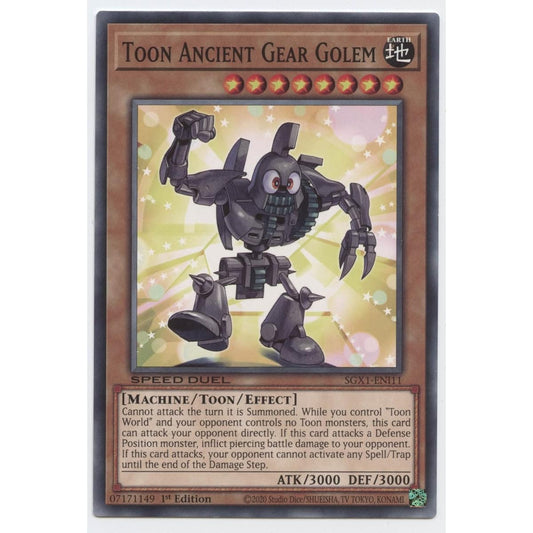 Toon Ancient Gear Golem - SGX1-ENI11 - Common - 1st Edition