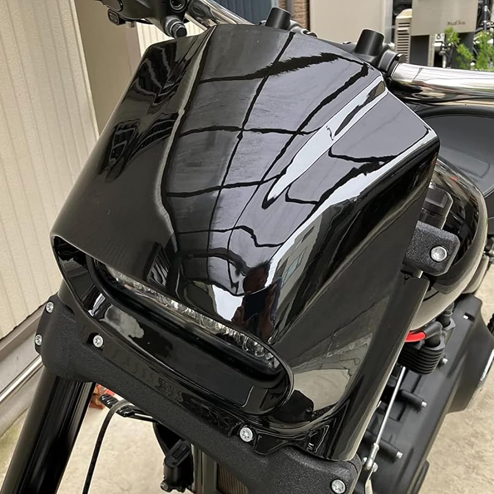 Baohatsu Harley Front Headlight Cowl Bikini Cowl ABS 18-21 Years M8 SOFTAIL FAT BOB FXFB FXFBS Compatible Black
