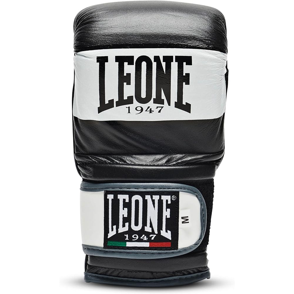 LEONE 1947 Martial Arts Boxing Genuine Leather Gloves Unisex [SHOCK] Bag Gloves Mitt Hitting Sandbag Practice Velcro Closure Black GS091 [Genuine Product]