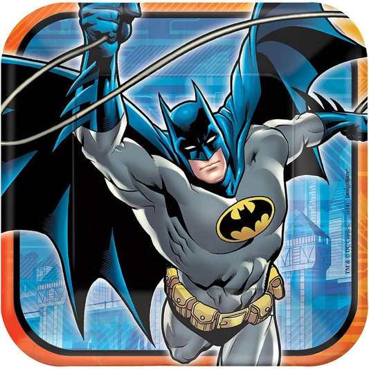 Amscan - Batman Heroes Villains Square Dinner Plates - Pack of 8